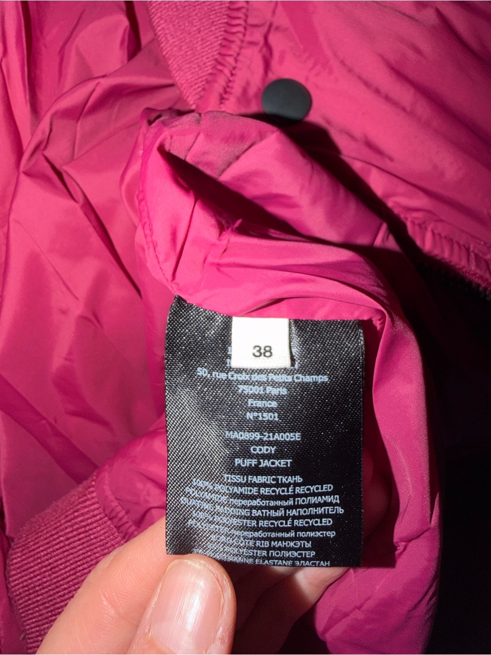 Isabel Marant Raspberry Quilted Bomber Jacket - Picture 3 of 4
